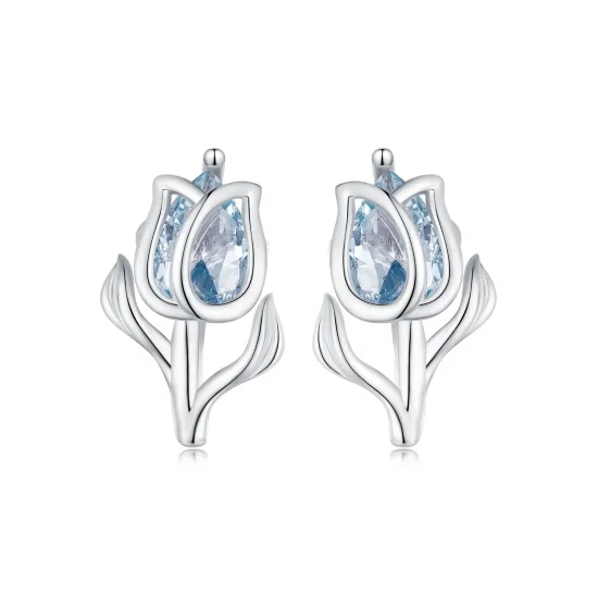 (kép) Pandora stílusú tulipános fülbevaló - BSE873