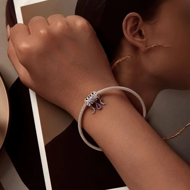(kép) Pandora stílusú Vintage Iris Charm - SCC2631 - Megtekintés 5