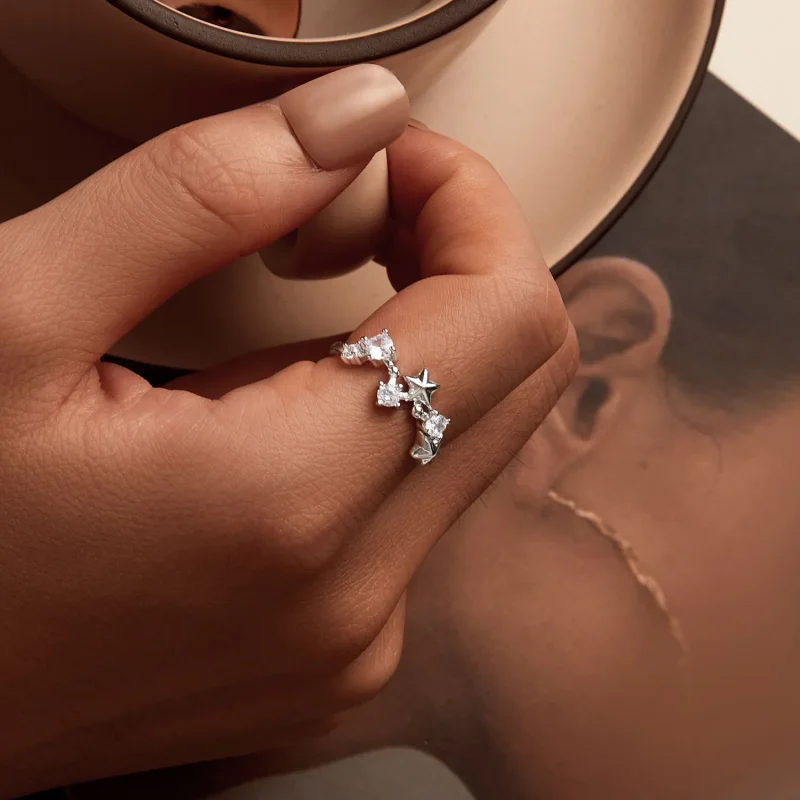 (kép) Pandora stílusú Big Dipper gyűrűt - SCR1005 - Megtekintés 7
