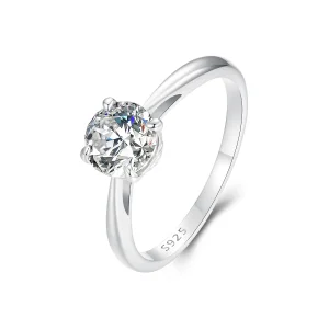 Pandora stílusú csillogó 1Ct Moissanite gyűrűt - MSR044 (kép) Pandora stílusú csillogó 1Ct Moissanite gyűrűt - MSR044