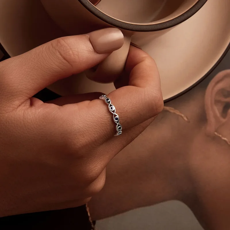 (kép) Pandora stílusú Devil's Eye Ring - BSR212 - Megtekintés 3