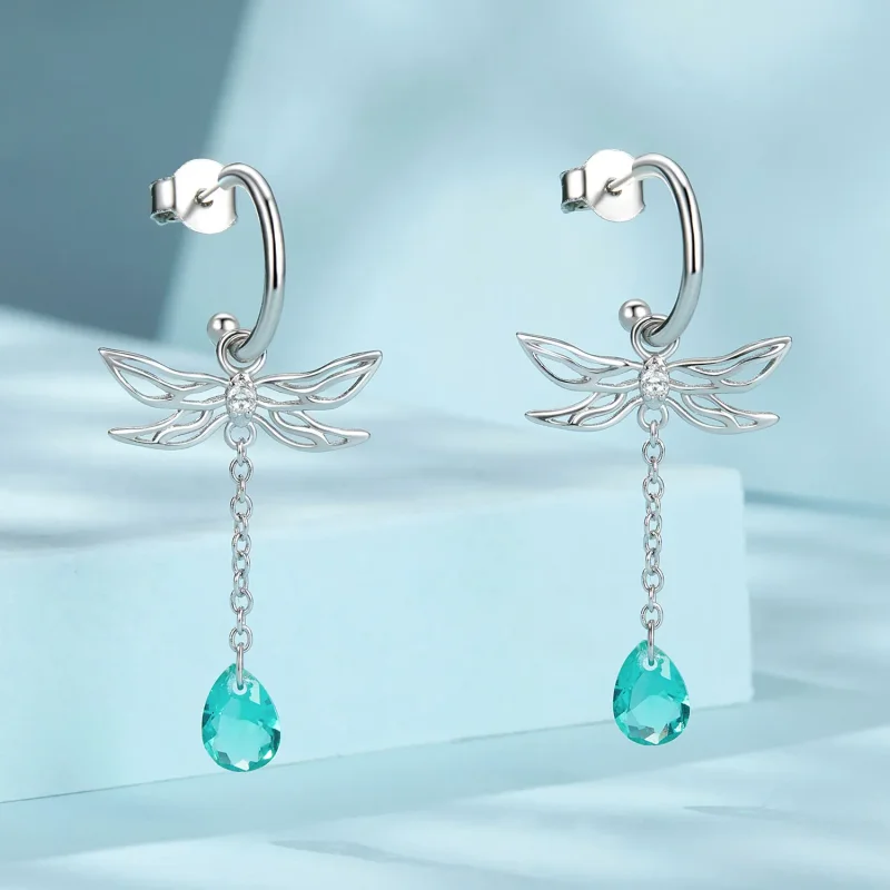 (kép) Pandora stílusú Dragonfly Tassel Stud fülbevalók - SCE1699 - Megtekintés 2