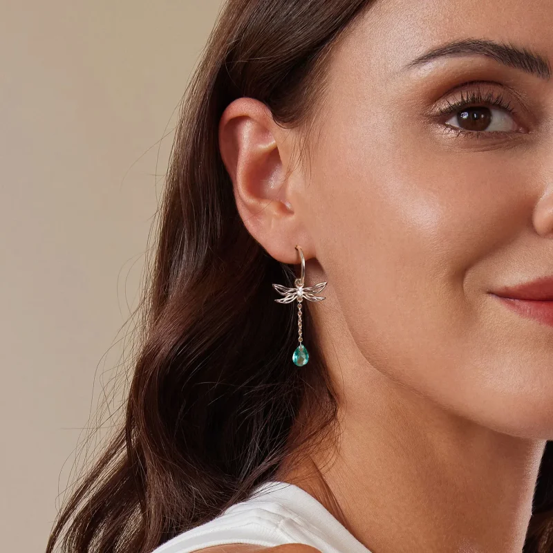(kép) Pandora stílusú Dragonfly Tassel Stud fülbevalók - SCE1699 - Megtekintés 6