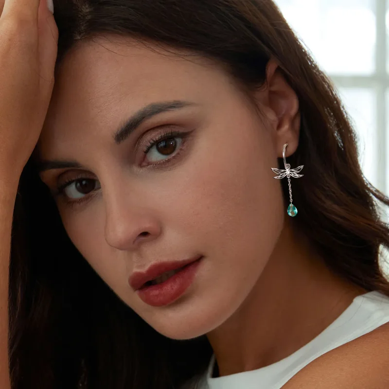 (kép) Pandora stílusú Dragonfly Tassel Stud fülbevalók - SCE1699 - Megtekintés 7