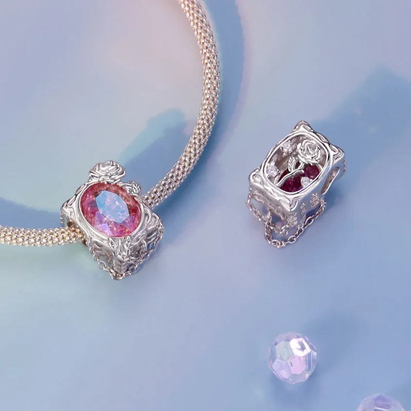 (kép) Pandora stílusú elszáradt olajfestmény Rose Charm - SCC2698 - Megtekintés 4