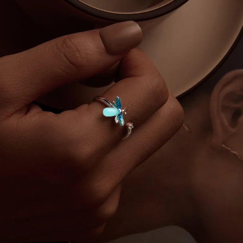 (kép) Pandora stílusú Firefly Open Ring egy varázslatos gyűrű - BSR514-E - Megtekintés 8