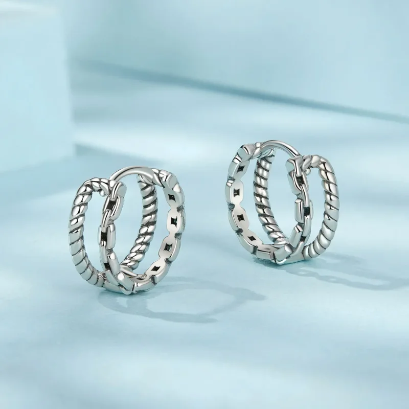 (kép) Pandora stílusú kettős rétegű fülcsat Charm - SCE1702 - Megtekintés 3