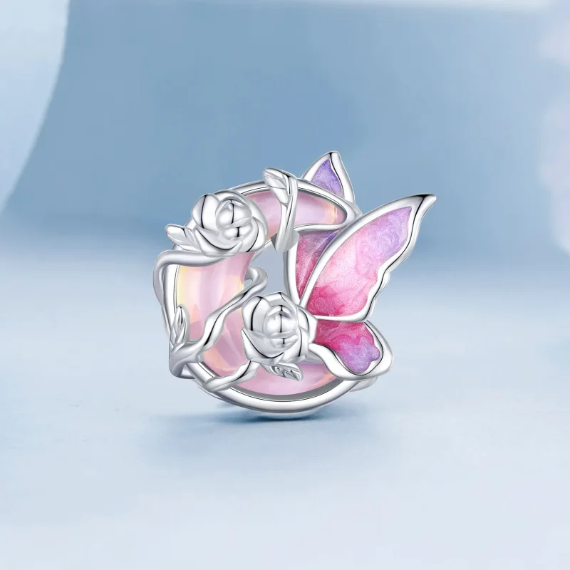 (kép) Pandora stílusú Neon Moonlight Butterfly Charm - BSC968 - Megtekintés 2