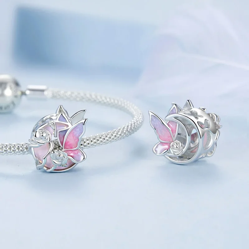 (kép) Pandora stílusú Neon Moonlight Butterfly Charm - BSC968 - Megtekintés 4