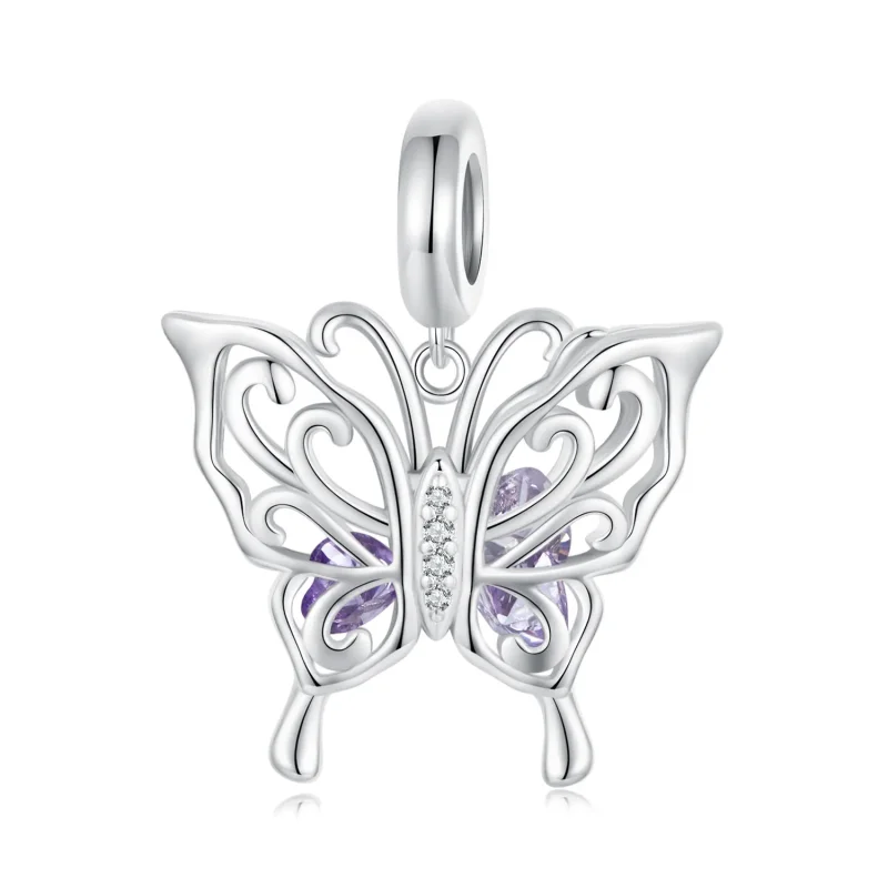 (kép) Pandora stílusú pillangó Charm - BSC969