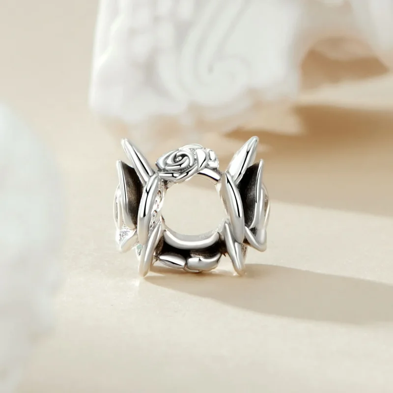 (kép) Pandora stílusú rózsa háromdimenziós Charm - SCC2705 - Megtekintés 3
