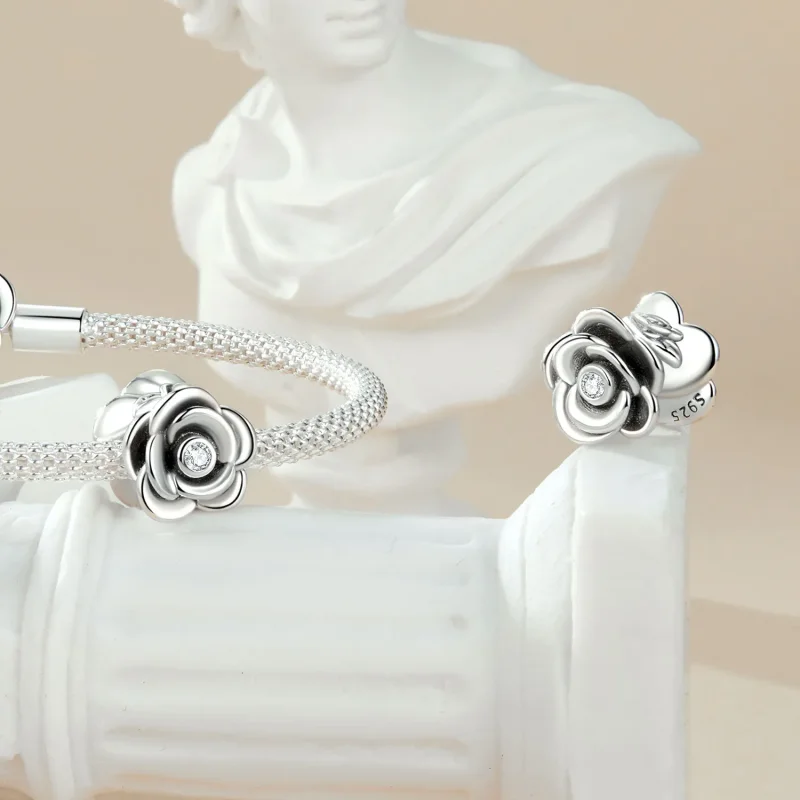 (kép) Pandora stílusú rózsa háromdimenziós Charm - SCC2705 - Megtekintés 4