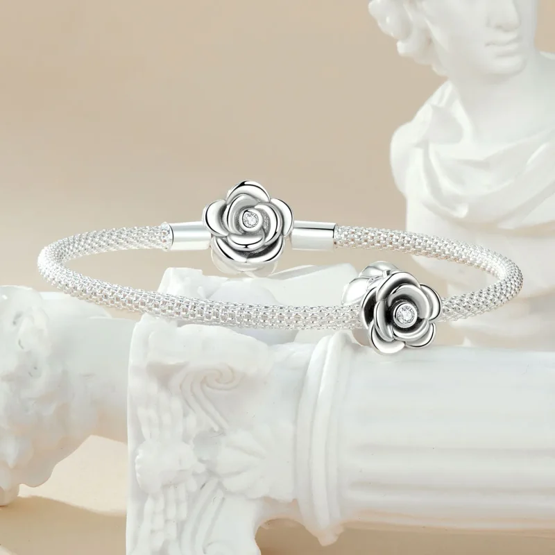 (kép) Pandora stílusú rózsa háromdimenziós Charm - SCC2705 - Megtekintés 5