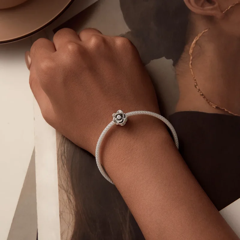 (kép) Pandora stílusú rózsa háromdimenziós Charm - SCC2705 - Megtekintés 6