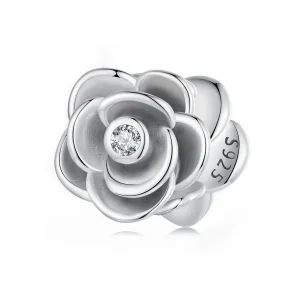 Pandora stílusú rózsa háromdimenziós Charm - SCC2705 (kép) Pandora stílusú rózsa háromdimenziós Charm - SCC2705
