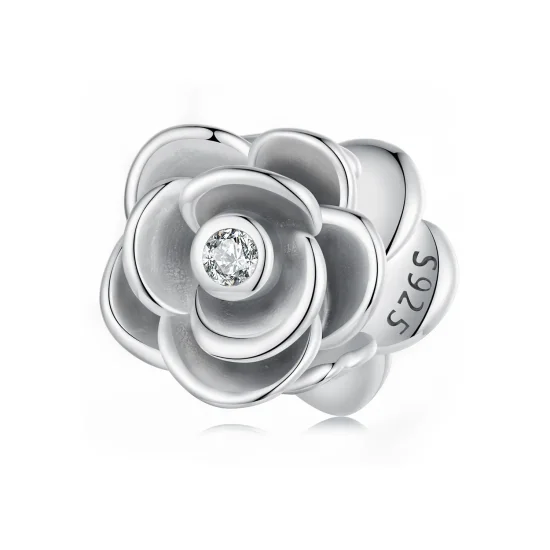 (kép) Pandora stílusú rózsa háromdimenziós Charm - SCC2705