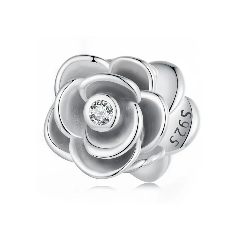 (kép) Pandora stílusú rózsa háromdimenziós Charm - SCC2705