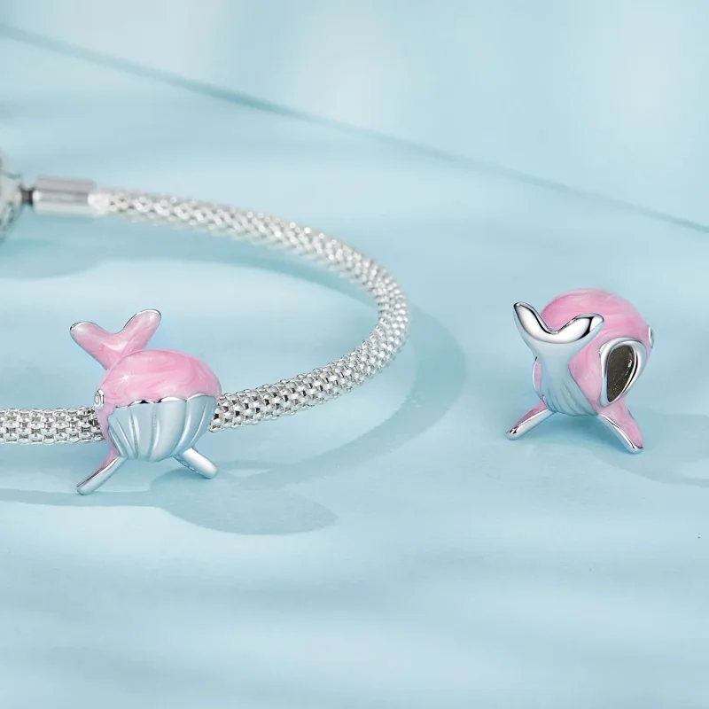 (kép) Pandora stílusú rózsaszín bálna Charm - SCC2707 - Megtekintés 4