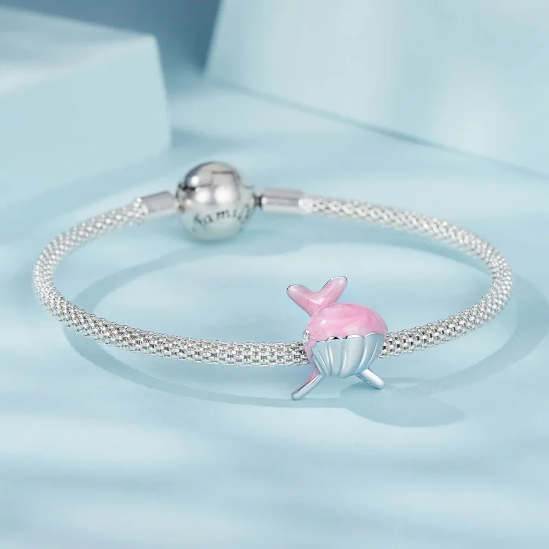 (kép) Pandora stílusú rózsaszín bálna Charm - SCC2707 - Megtekintés 5