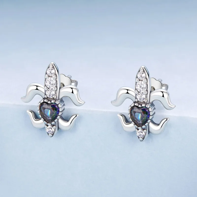 (kép) Pandora stílusú vintage Iris Stud fülbevalók - BSE968 - Megtekintés 2