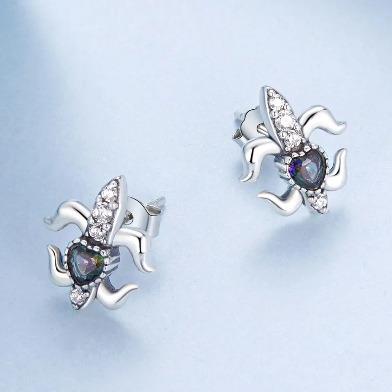 (kép) Pandora stílusú vintage Iris Stud fülbevalók - BSE968 - Megtekintés 3