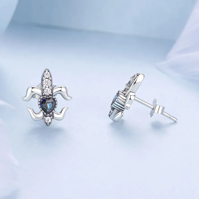 (kép) Pandora stílusú vintage Iris Stud fülbevalók - BSE968 - Megtekintés 4