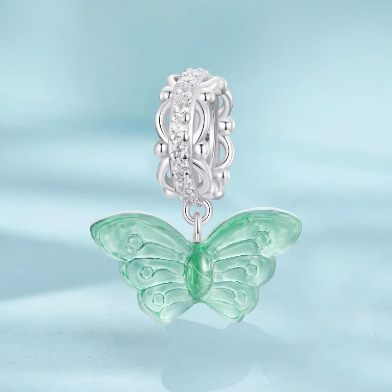 (kép) Pandora stílusú zöld pillangó Charm - SCC2712 - Megtekintés 2