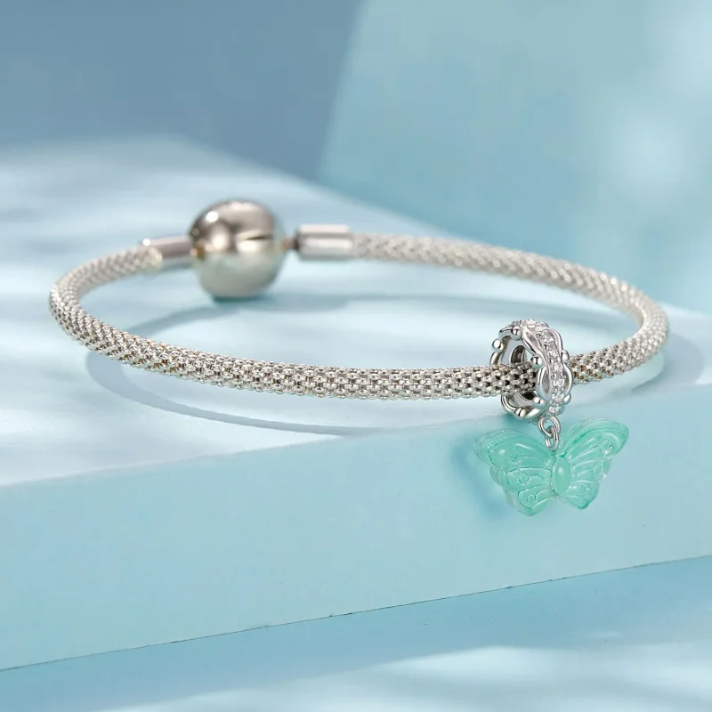(kép) Pandora stílusú zöld pillangó Charm - SCC2712 - Megtekintés 3