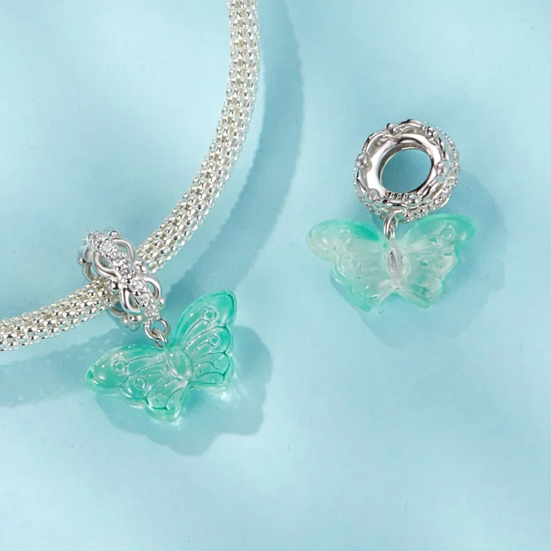 (kép) Pandora stílusú zöld pillangó Charm - SCC2712 - Megtekintés 4