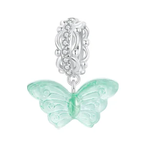 Pandora stílusú zöld pillangó Charm - SCC2712 (kép) Pandora stílusú zöld pillangó Charm - SCC2712