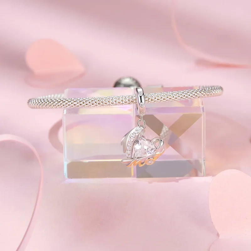 (kép) Pandora stílusú Anyák napi szerelmi szárnyai Charm - BSC1001 - Megtekintés 3