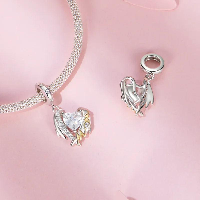 (kép) Pandora stílusú Anyák napi szerelmi szárnyai Charm - BSC1001 - Megtekintés 4