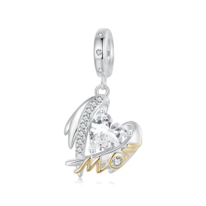 Pandora stílusú Anyák napi szerelmi szárnyai Charm - BSC1001 (kép) Pandora stílusú Anyák napi szerelmi szárnyai Charm - BSC1001