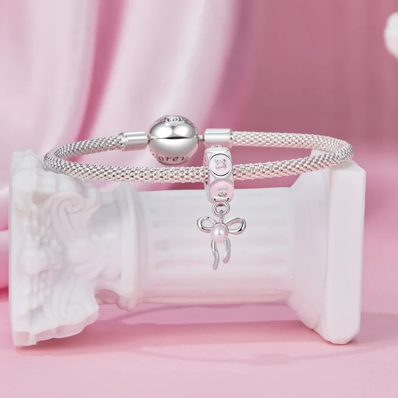 (kép) Pandora stílusú balett íj pozicionáló csat Charm - SCC2763 - Megtekintés 4