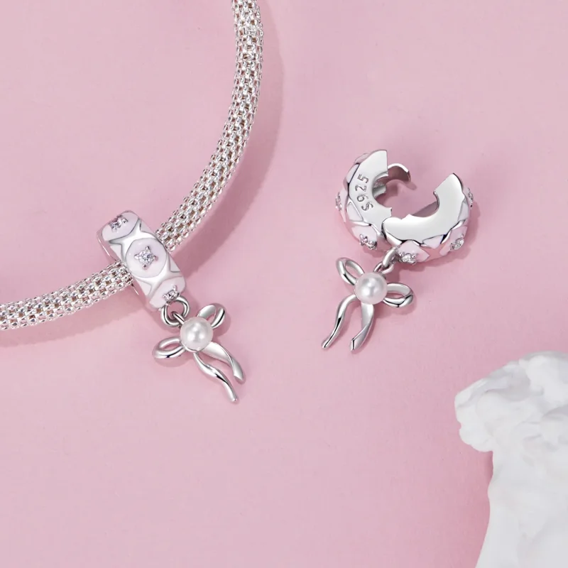 (kép) Pandora stílusú balett íj pozicionáló csat Charm - SCC2763 - Megtekintés 5