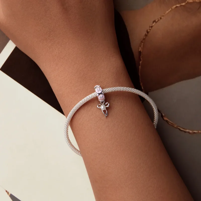 (kép) Pandora stílusú balett íj pozicionáló csat Charm - SCC2763 - Megtekintés 6