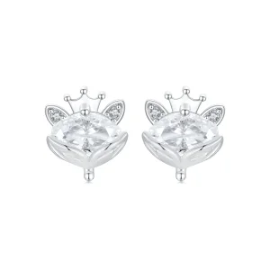 Pandora stílusú Crown Fox hercegnő fülbevalók - SCE1708 (kép) Pandora stílusú Crown Fox hercegnő fülbevalók - SCE1708