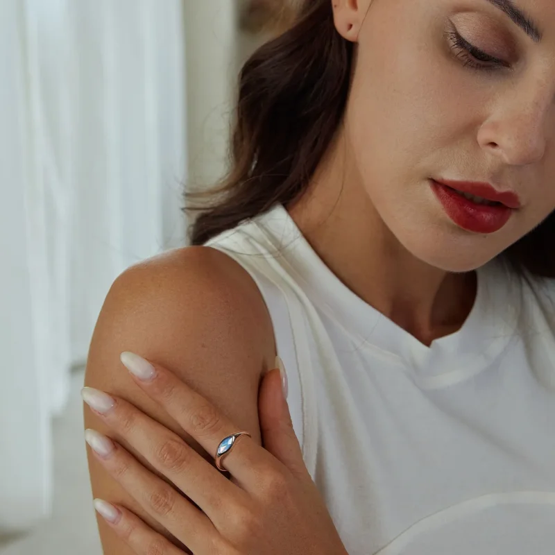 (kép) Pandora stílusú Devil's Eye Signet Ring - BSR523-E - Megtekintés 5