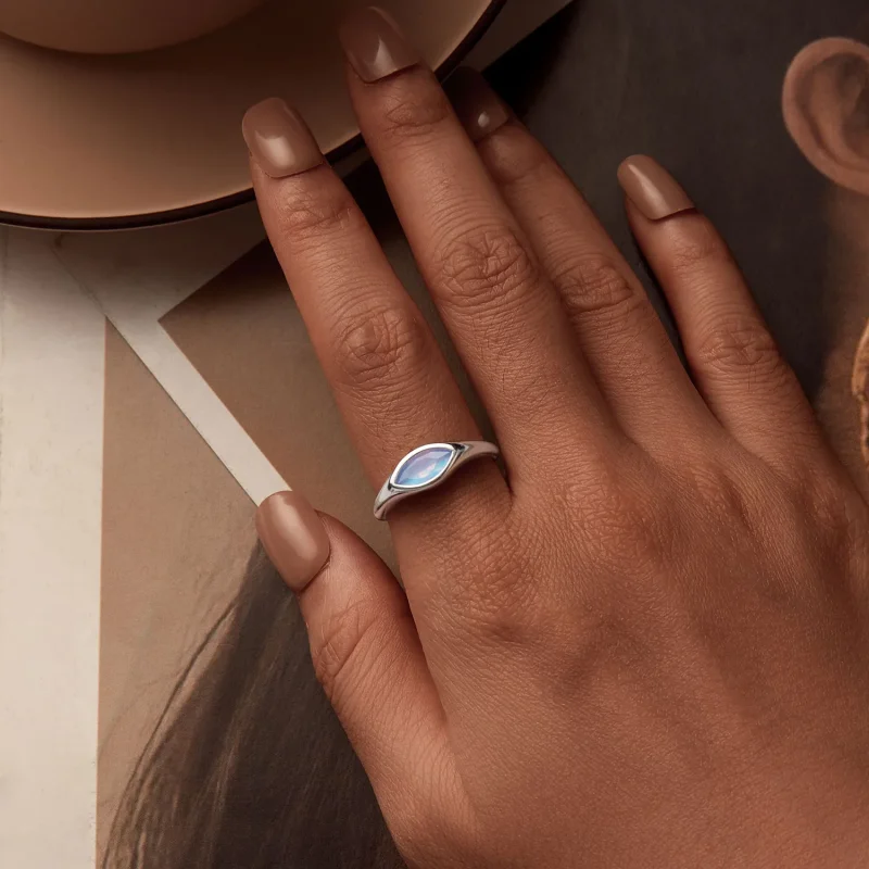 (kép) Pandora stílusú Devil's Eye Signet Ring - BSR523-E - Megtekintés 6