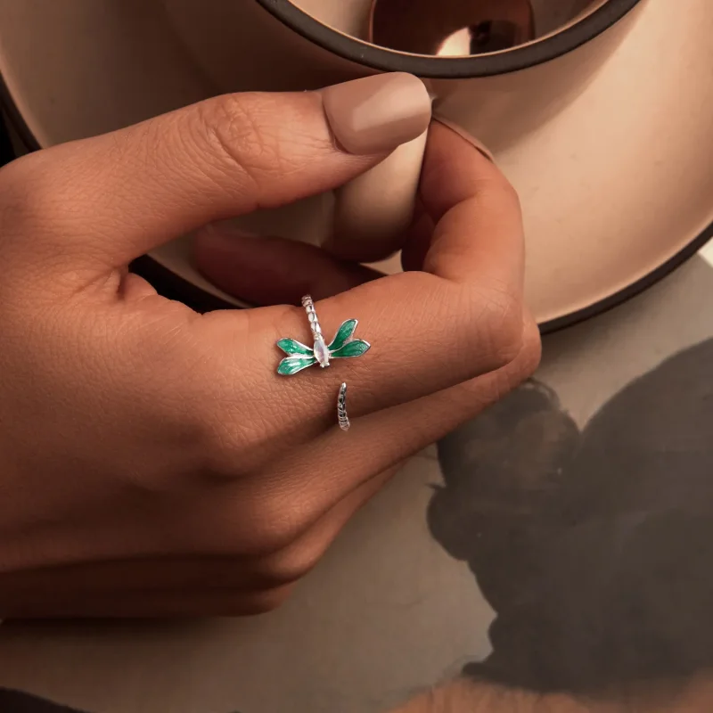 (kép) Pandora stílusú Dragonfly Open Ring - BSR537-E - Megtekintés 5