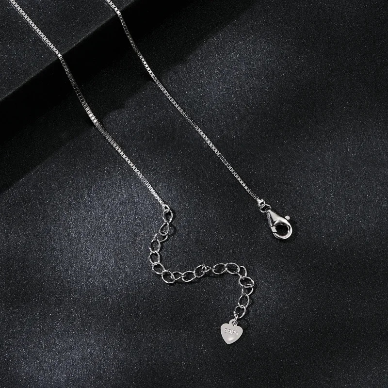 (kép) Pandora stílusú dupla moissanite nyaklánc (egy tanúsítvány) - MSN033 - Megtekintés 4