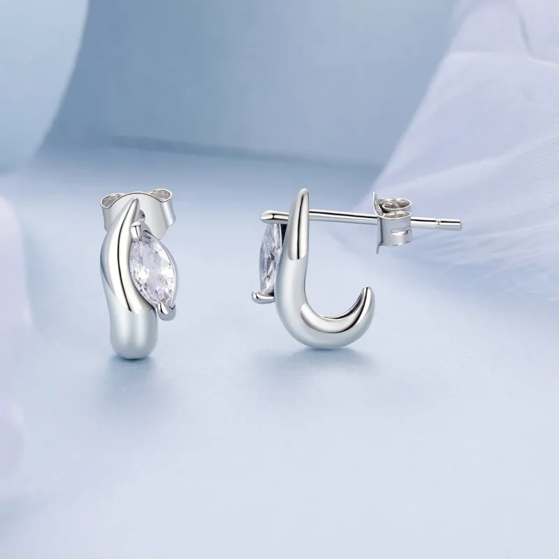 (kép) Pandora stílusú egyszerű Marquise Stud fülbevalók - BSE971 - Megtekintés 4