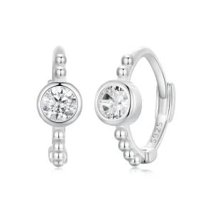 Pandora stílusú egyszerű sterling ezüst gyöngy fülbevalók - SCE1731 (kép) Pandora stílusú egyszerű sterling ezüst gyöngy fülbevalók - SCE1731