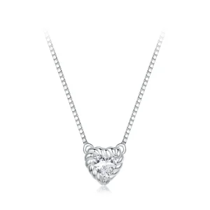 Pandora stílusú finom szív alakú moissanite gallér nyaklánc (egy tanúsítvány) - MSN032 (kép) Pandora stílusú finom szív alakú moissanite gallér nyaklánc (egy tanúsítvány) - MSN032