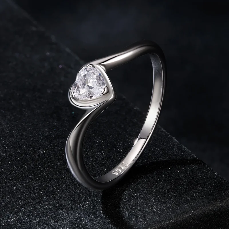 (kép) Pandora stílusú gyönyörű szerelem Moissanite Ring (egy tanúsítvány) - MSR047 - Megtekintés 2