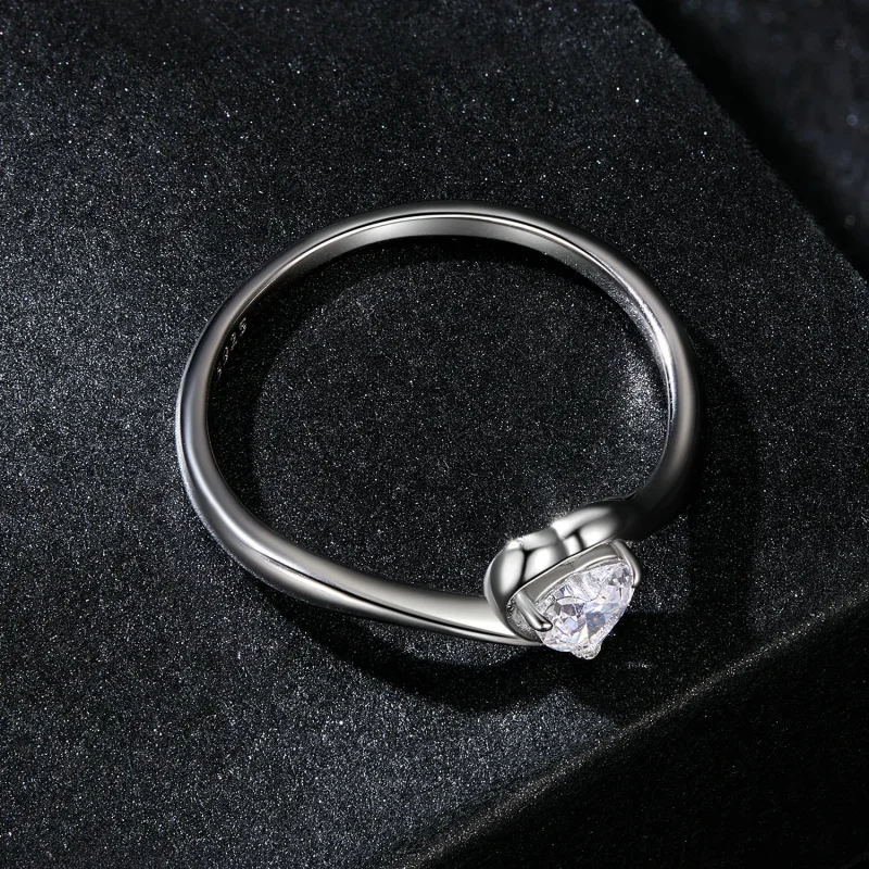 (kép) Pandora stílusú gyönyörű szerelem Moissanite Ring (egy tanúsítvány) - MSR047 - Megtekintés 4