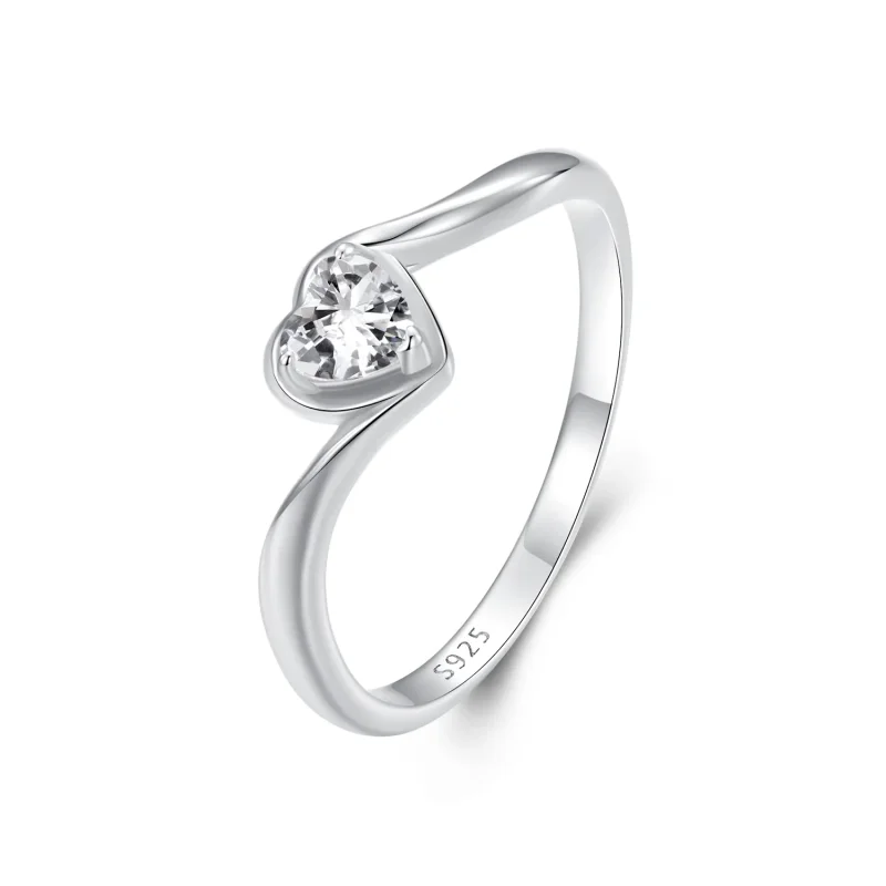 (kép) Pandora stílusú gyönyörű szerelem Moissanite Ring (egy tanúsítvány) - MSR047