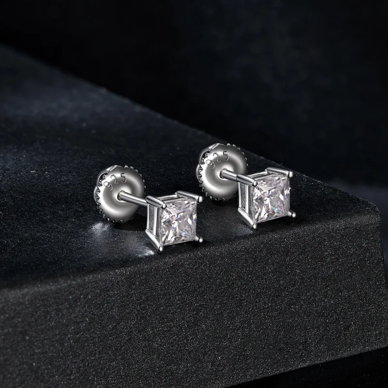 (kép) Pandora stílusú hercegnő Moissanite fülbevalók (két tanúsítvánnyal) - MSE047-L - Megtekintés 2