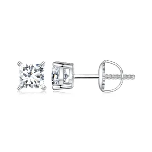 (kép) Pandora stílusú hercegnő Moissanite fülbevalók (két tanúsítvánnyal) - MSE047-L