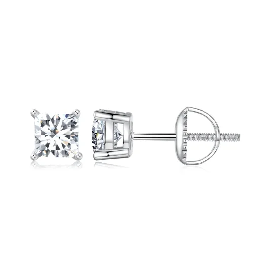 (kép) Pandora stílusú hercegnő Moissanite fülbevalók (két tanúsítvánnyal) - MSE047-L